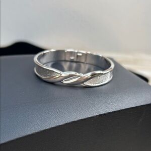 Monet Silver Twist Clamper Bracelet
